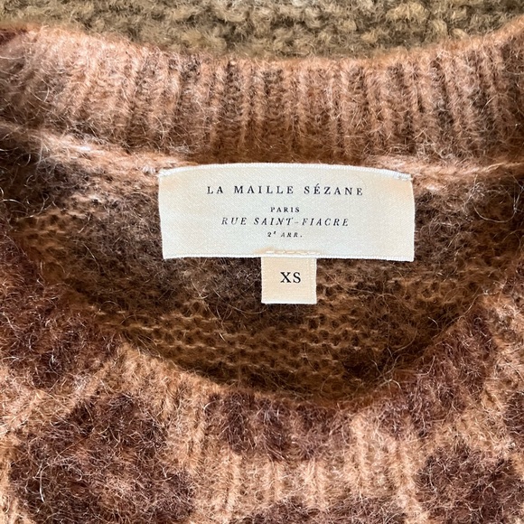 Sezane Brown Leopard Print Sweater - Picture 3 of 7